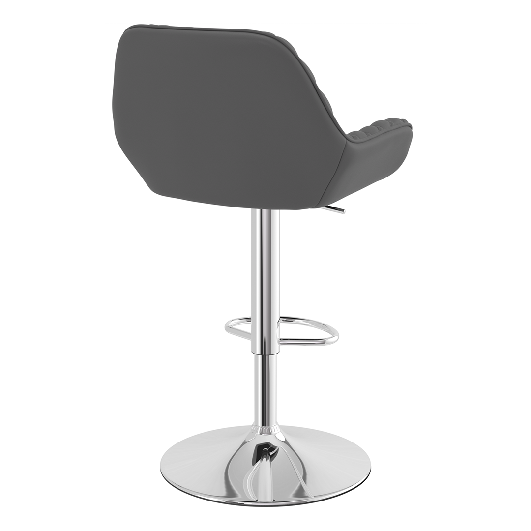 Faux Leather Bar Stool With Chrome Base - Saxby