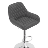 Faux Leather Bar Stool With Chrome Base - Saxby
