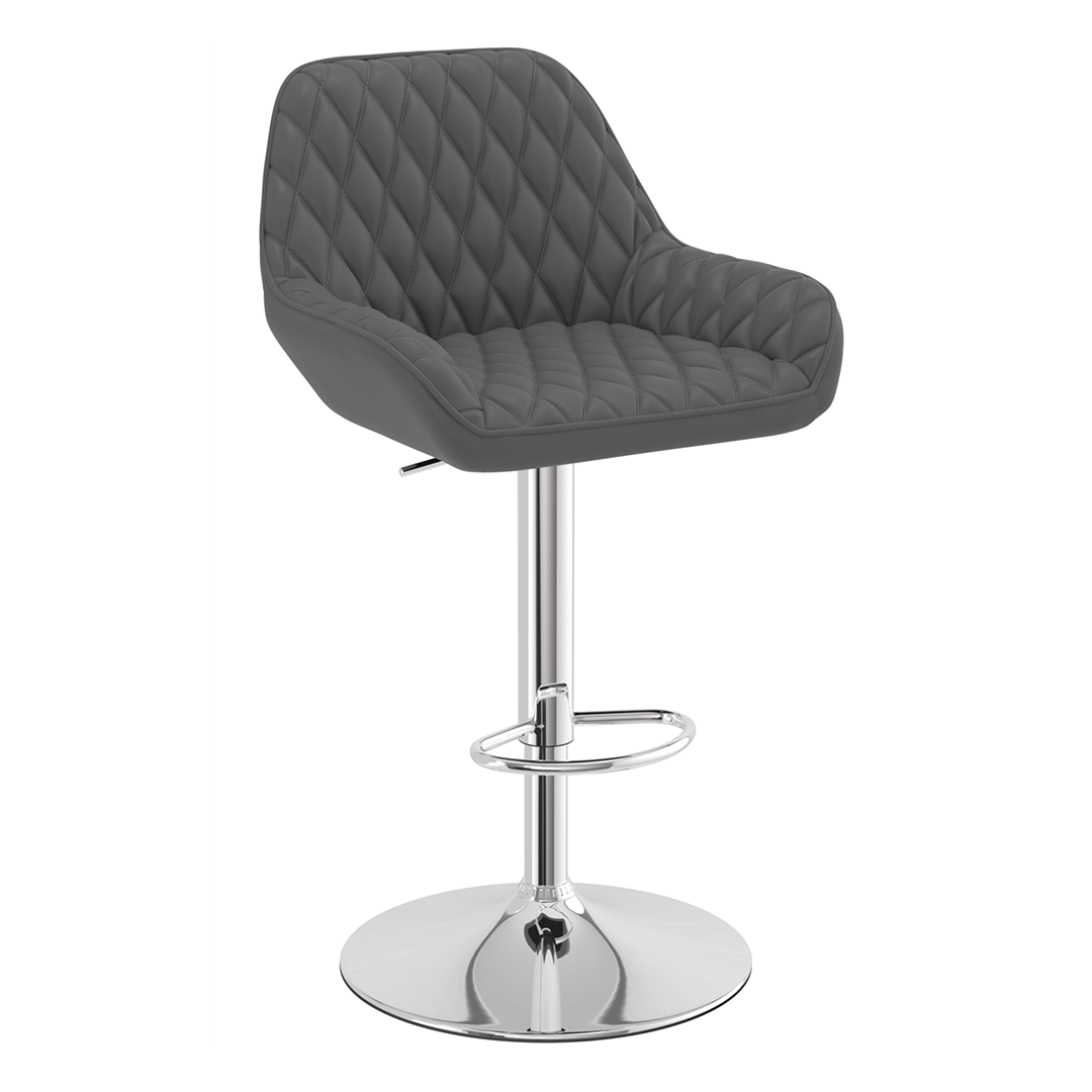 Faux Leather Bar Stool With Chrome Base - Saxby