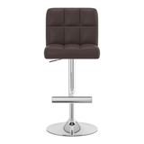 Faux Leather Bar Stool With Chrome Metal Pedestal Base - Goldcrest