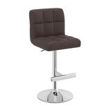 Faux Leather Bar Stool With Chrome Metal Pedestal Base - Goldcrest