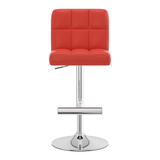 Faux Leather Bar Stool With Chrome Metal Pedestal Base - Goldcrest