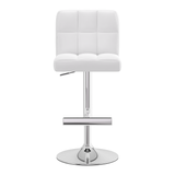 Faux Leather Bar Stool With Chrome Metal Pedestal Base - Goldcrest