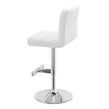 Faux Leather Bar Stool With Chrome Metal Pedestal Base - Goldcrest