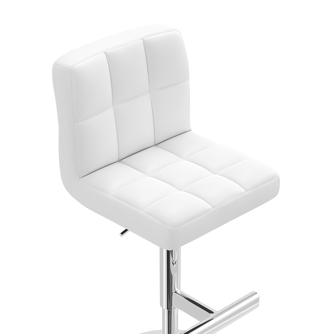 Faux Leather Bar Stool With Chrome Metal Pedestal Base - Goldcrest