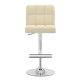 Faux Leather Bar Stool With Chrome Metal Pedestal Base - Goldcrest