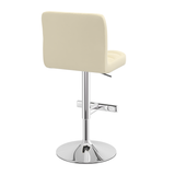 Faux Leather Bar Stool With Chrome Metal Pedestal Base - Goldcrest