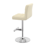 Faux Leather Bar Stool With Chrome Metal Pedestal Base - Goldcrest