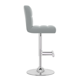 Faux Leather Bar Stool With Chrome Metal Pedestal Base - Goldcrest