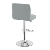 Faux Leather Bar Stool With Chrome Metal Pedestal Base - Goldcrest