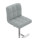 Faux Leather Bar Stool With Chrome Metal Pedestal Base - Goldcrest