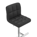 Faux Leather Bar Stool With Chrome Metal Pedestal Base - Goldcrest