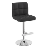 Faux Leather Bar Stool With Chrome Metal Pedestal Base - Goldcrest