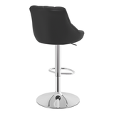 Faux Leather Bar Stool With Chrome Pedestal Base - Hornley