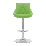 Faux Leather Bar Stool With Chrome Pedestal Base - Hornley