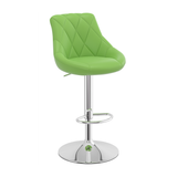 Faux Leather Bar Stool With Chrome Pedestal Base - Hornley