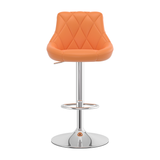 Faux Leather Bar Stool With Chrome Pedestal Base - Hornley
