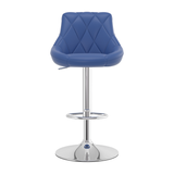 Faux Leather Bar Stool With Chrome Pedestal Base - Hornley