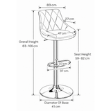 Faux Leather Bar Stool With Chrome Pedestal Base - Hornley