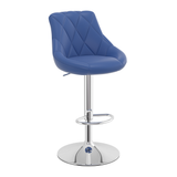 Faux Leather Bar Stool With Chrome Pedestal Base - Hornley