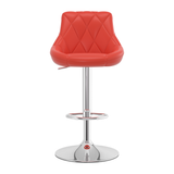 Faux Leather Bar Stool With Chrome Pedestal Base - Hornley