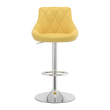 Faux Leather Bar Stool With Chrome Pedestal Base - Hornley