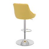 Faux Leather Bar Stool With Chrome Pedestal Base - Hornley