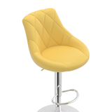 Faux Leather Bar Stool With Chrome Pedestal Base - Hornley