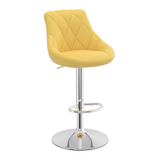 Faux Leather Bar Stool With Chrome Pedestal Base - Hornley