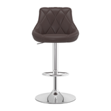 Faux Leather Bar Stool With Chrome Pedestal Base - Hornley