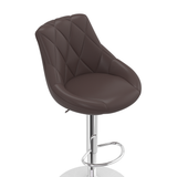 Faux Leather Bar Stool With Chrome Pedestal Base - Hornley