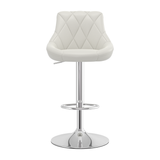 Faux Leather Bar Stool With Chrome Pedestal Base - Hornley