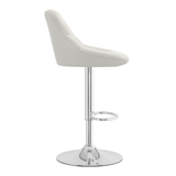 Faux Leather Bar Stool With Chrome Pedestal Base - Hornley