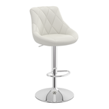 Faux Leather Bar Stool With Chrome Pedestal Base - Hornley