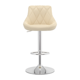 Faux Leather Bar Stool With Chrome Pedestal Base - Hornley