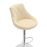 Faux Leather Bar Stool With Chrome Pedestal Base - Hornley