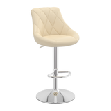 Faux Leather Bar Stool With Chrome Pedestal Base - Hornley