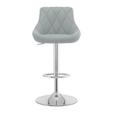 Faux Leather Bar Stool With Chrome Pedestal Base - Hornley