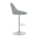 Faux Leather Bar Stool With Chrome Pedestal Base - Hornley