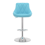 Faux Leather Bar Stool With Chrome Pedestal Base - Hornley