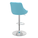 Faux Leather Bar Stool With Chrome Pedestal Base - Hornley