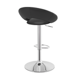 Faux Leather Bar Stool With Chrome Pedestal Base - Stoneleigh