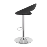 Faux Leather Bar Stool With Chrome Pedestal Base - Stoneleigh