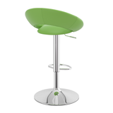 Faux Leather Bar Stool With Chrome Pedestal Base - Stoneleigh