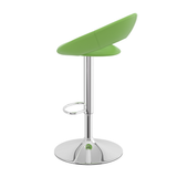 Faux Leather Bar Stool With Chrome Pedestal Base - Stoneleigh