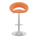 Faux Leather Bar Stool With Chrome Pedestal Base - Stoneleigh