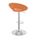 Faux Leather Bar Stool With Chrome Pedestal Base - Stoneleigh