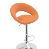 Faux Leather Bar Stool With Chrome Pedestal Base - Stoneleigh