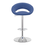 Faux Leather Bar Stool With Chrome Pedestal Base - Stoneleigh
