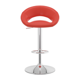 Faux Leather Bar Stool With Chrome Pedestal Base - Stoneleigh